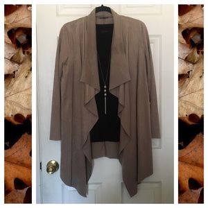 🍂 Faux Suede Open Waterfall Cardigan